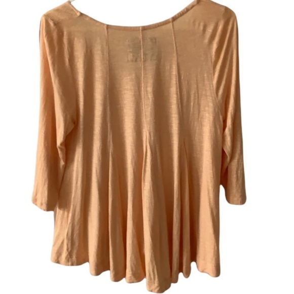 Anthropologie 3/4 Sleeve Yellow Flowy Shirt size large - Picture 2 of 3